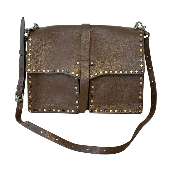 Rebecca Minkoff Handbags - Rebecca Minkoff Nanine Studded Bag Brown Leather Crossbody Shoulder Purse Modern